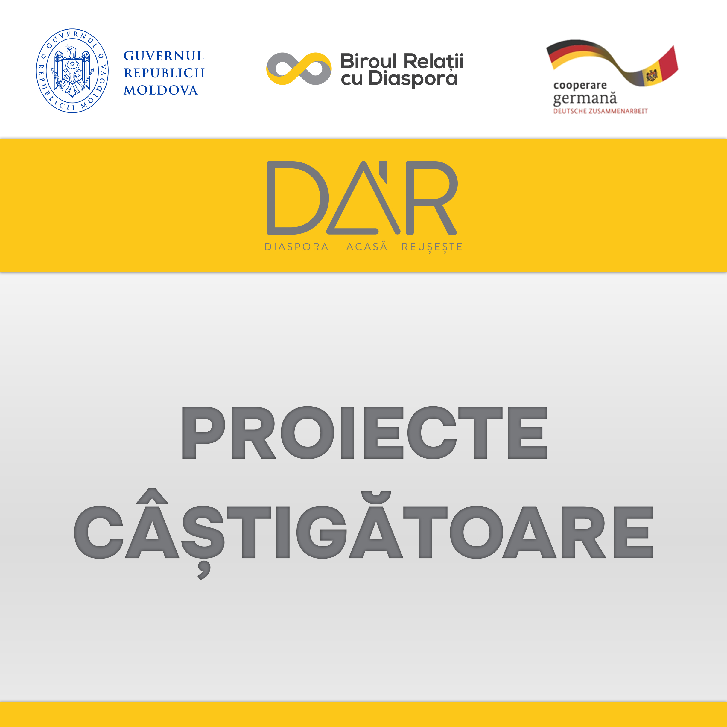Proiecte câștigătoare în cadrul Programului „Diaspora Acasă Reușește DAR 1+3”, ediția 2023