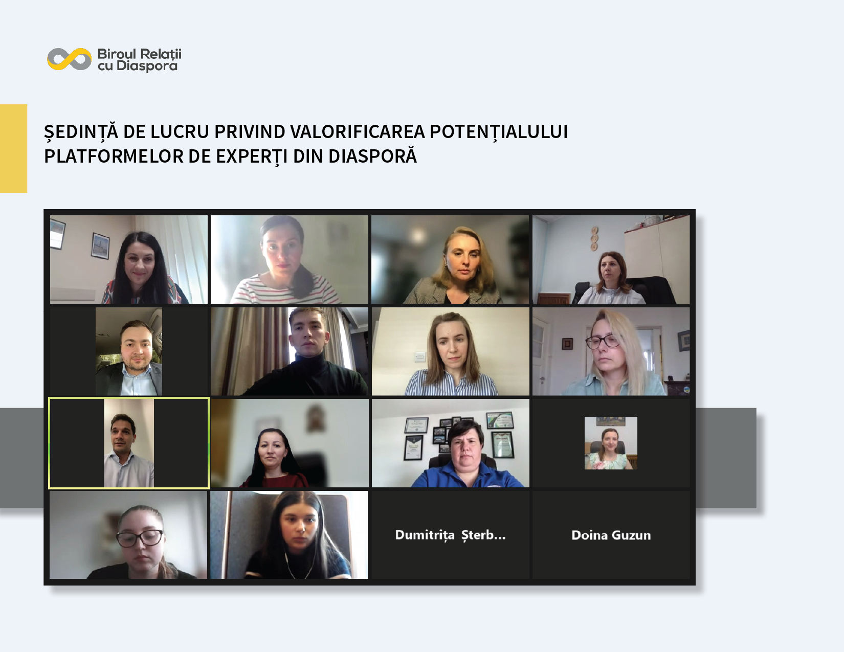 Ședință de lucru privind valorificarea potențialului platformelor de experți din diasporă