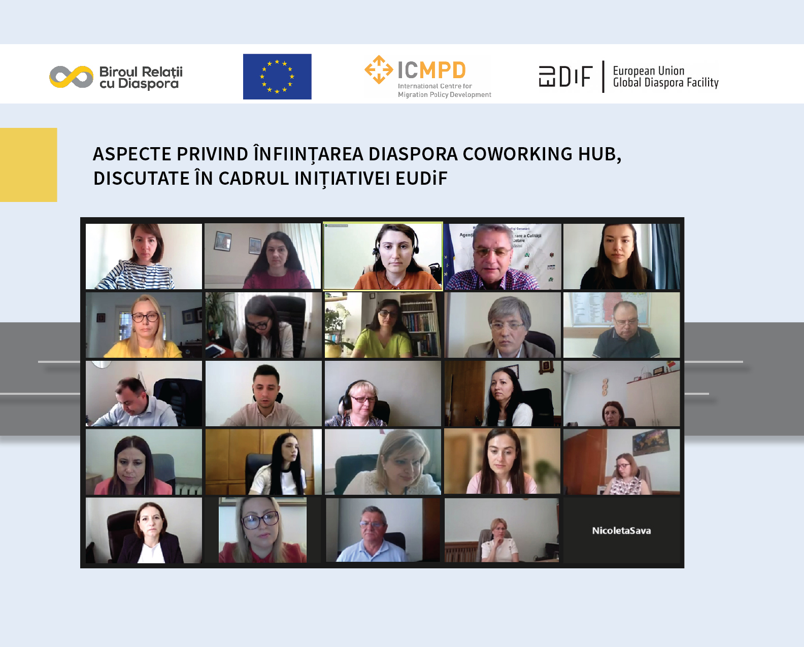 Aspecte privind înființarea Diaspora Coworking Hub, discutate în cadrul inițiativei EUDiF
