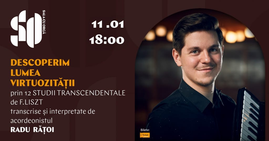 Acordeonistul moldovean, Radu Rățoi, va încânta publicul de acasă într-un concert ce îl va susține la Sala cu Orgă