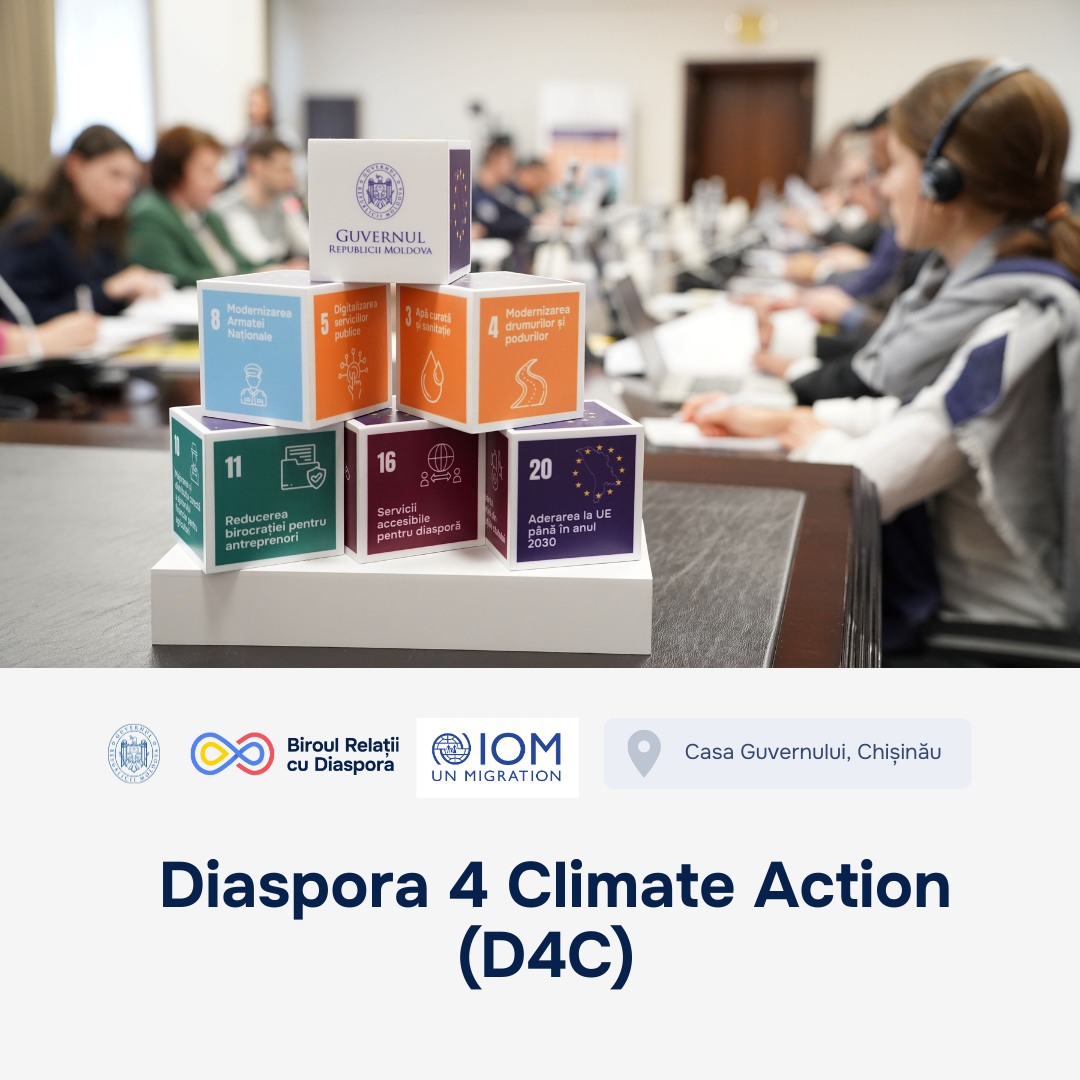 Cancelaria de Stat prin intermediul Biroului relații cu diaspora a fost gazda lansării unui nou proiect „Diaspora 4 Climate Action” (D4C) cu implicarea diasporei