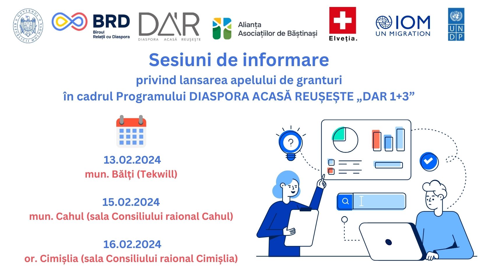 Sesiuni de informare privind modalitatea de depunere a dosarelor în cadrul programului Diaspora Acasă Reușește „DAR 1+3”, ediția 2024
