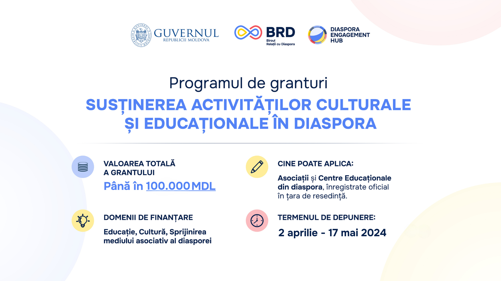 Biroul relații cu diaspora lansează o nouă rundă de granturi în cadrul Programului Diaspora Engagement Hub
